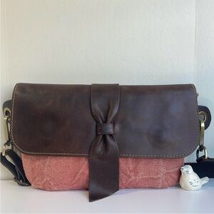 Ruth Kraus Waxed Canvas and Leather Crossbody